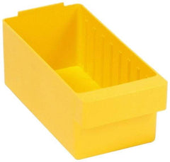 Quantum Storage - 11-5/8" Deep, Yellow High-Impact Polystyrene Drawer Bin - 4-5/8" High x 5-9/16" Wide x 11-5/8" Long - Eagle Tool & Supply