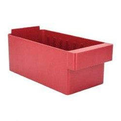 Quantum Storage - 11-5/8" Deep, Red High-Impact Polystyrene Drawer Bin - 4-5/8" High x 5-9/16" Wide x 11-5/8" Long - Eagle Tool & Supply