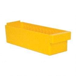 Quantum Storage - 17-5/8" Deep, Yellow High-Impact Polystyrene Drawer Bin - 4-5/8" High x 5-9/16" Wide x 17-5/8" Long - Eagle Tool & Supply