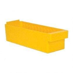 Quantum Storage - 17-5/8" Deep, Yellow High-Impact Polystyrene Drawer Bin - 4-5/8" High x 5-9/16" Wide x 17-5/8" Long - Eagle Tool & Supply