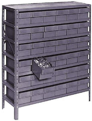 Value Collection - 72 Bin Bin Shelving Unit with Drawers - 36 Inch Overall Width x 18 Inch Overall Depth x 75 Inch Overall Height, Gray Plastic Bins - Eagle Tool & Supply