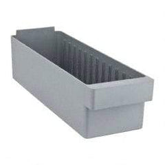 Quantum Storage - 17-5/8" Deep, Gray High-Impact Polystyrene Drawer Bin - 4-5/8" High x 5-9/16" Wide x 17-5/8" Long - Eagle Tool & Supply