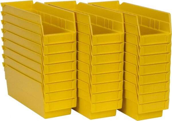 Akro-Mils - 11-5/8" Deep, Yellow Hopper Shelf Bin - 4" High x 4-1/8" Wide x 11-5/8" Long - Eagle Tool & Supply