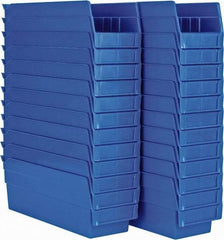 Akro-Mils - 11-5/8" Deep, Blue Hopper Shelf Bin - 4" High x 4-1/8" Wide x 11-5/8" Long - Eagle Tool & Supply