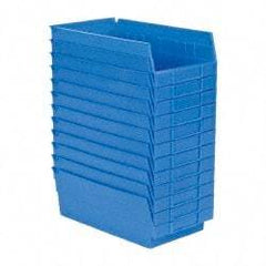 Akro-Mils - 11-5/8" Deep, Blue Hopper Shelf Bin - 4" High x 6-5/8" Wide x 11-5/8" Long - Eagle Tool & Supply