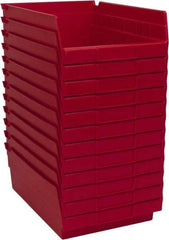 Akro-Mils - 11-5/8" Deep, Red Hopper Shelf Bin - 4" High x 8-3/8" Wide x 11-5/8" Long - Eagle Tool & Supply