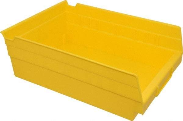 Akro-Mils - 11-5/8" Deep, Yellow Hopper Shelf Bin - 4" High x 8-3/8" Wide x 11-5/8" Long - Eagle Tool & Supply