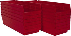 Akro-Mils - 17-7/8" Deep, Red Hopper Shelf Bin - 4" High x 6-5/8" Wide x 17-7/8" Long - Eagle Tool & Supply