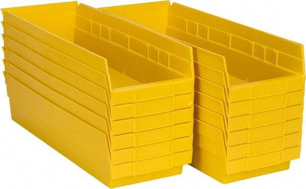 Akro-Mils - 17-7/8" Deep, Yellow Hopper Shelf Bin - 4" High x 6-5/8" Wide x 17-7/8" Long - Eagle Tool & Supply