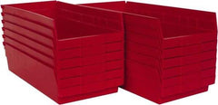 Akro-Mils - 17-7/8" Deep, Red Hopper Shelf Bin - 4" High x 8-3/8" Wide x 17-7/8" Long - Eagle Tool & Supply