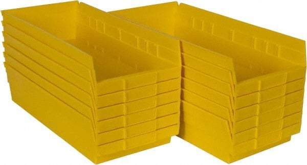 Akro-Mils - 17-7/8" Deep, Yellow Hopper Shelf Bin - 4" High x 8-3/8" Wide x 17-7/8" Long - Eagle Tool & Supply