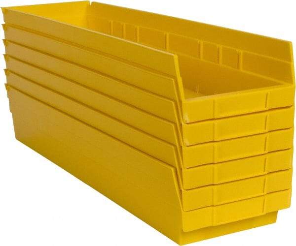 Akro-Mils - 23-5/8" Deep, Yellow Hopper Shelf Bin - 4" High x 6-5/8" Wide x 23-5/8" Long - Eagle Tool & Supply