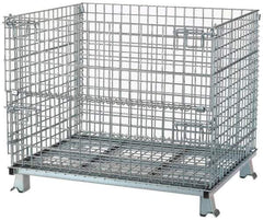 Nashville Wire - 40" Long x 32" Wide x 34-1/2" High Steel Basket-Style Bulk Folding Wire Stackable Container - 4,000 Lb. Load Capacity - Eagle Tool & Supply