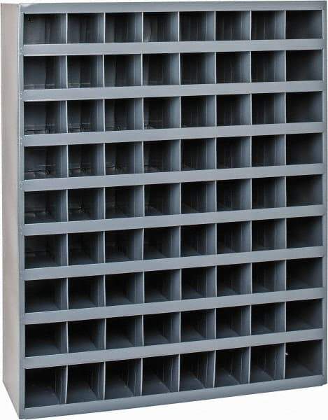 Durham - 72 Bin Bin Shelving Unit with Openings - 33-3/4 Inch Overall Width x 12 Inch Overall Depth x 42 Inch Overall Height, Gray Steel Bins - Eagle Tool & Supply