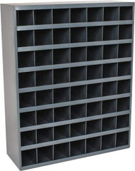Durham - 56 Bin Bin Shelving Unit with Openings - 33-3/4 Inch Overall Width x 12 Inch Overall Depth x 42 Inch Overall Height, Gray Steel Bins - Eagle Tool & Supply