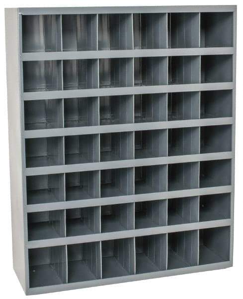 Durham - 42 Bin Bin Shelving Unit with Openings - 33-3/4 Inch Overall Width x 12 Inch Overall Depth x 42 Inch Overall Height, Gray Steel Bins - Eagle Tool & Supply
