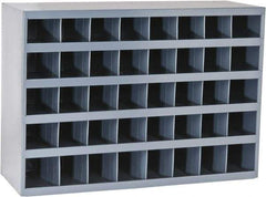 Durham - 40 Bin Bin Shelving Unit with Openings - 33-3/4 Inch Overall Width x 12 Inch Overall Depth x 24 Inch Overall Height, Gray Steel Bins - Eagle Tool & Supply