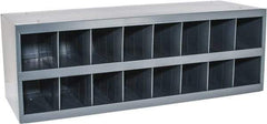 Durham - 16 Bin Bin Shelving Unit with Openings - 33-3/4 Inch Overall Width x 12 Inch Overall Depth x 11-1/2 Inch Overall Height, Gray Steel Bins - Eagle Tool & Supply