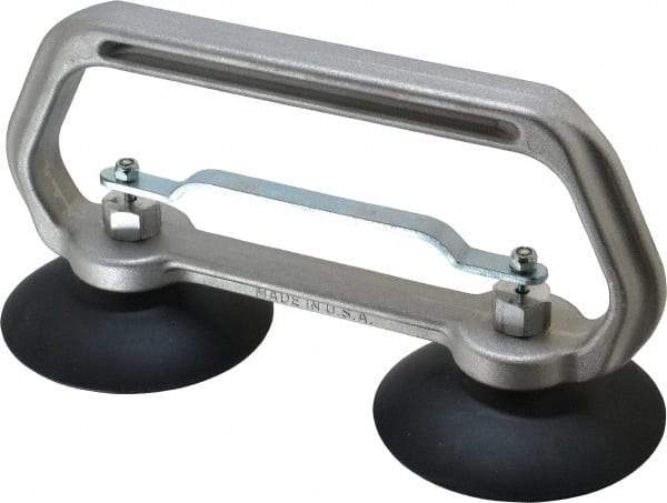 Made in USA - 50 Lb. Capacity Heavy Duty Double Cup Sheet Metal Lifter with Release Trigger - 10 Inch Handle Length and 4 Inch Cup Diameter - Eagle Tool & Supply