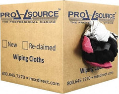 PRO-SOURCE - Reclaimed Cotton T-Shirt Rags - Assorted Colors, Polo, Low Lint, 10 Lbs. at 3 to 4 per Pound, Box - Eagle Tool & Supply