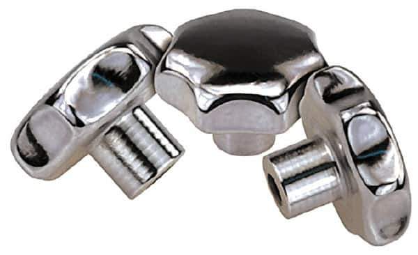 KIPP - 1.96" Head Diam, 7 Point Lobed Knob - 3/8-16 Hole, Stainless Steel - Eagle Tool & Supply