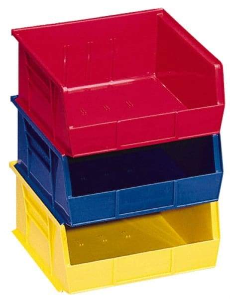 Akro-Mils - 60 Lb. Load Capacity, 10-7/8" Deep, Yellow Polymer Hopper Stacking Bin - 5" High x 16-1/2" Wide x 10-7/8" Long - Eagle Tool & Supply