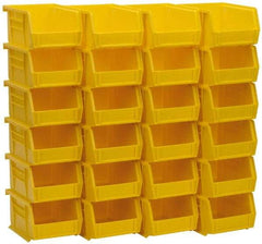 Akro-Mils - 10 Lb. Load Capacity, 5-3/8" Deep, Yellow Polymer Hopper Stacking Bin - 3" High x 4-1/8" Wide x 5-3/8" Long - Eagle Tool & Supply