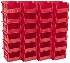 Akro-Mils - 10 Lb. Load Capacity, 5-3/8" Deep, Red Polymer Hopper Stacking Bin - 3" High x 4-1/8" Wide x 5-3/8" Long - Eagle Tool & Supply