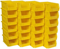 Akro-Mils - 10 Lb. Load Capacity, 7-3/8" Deep, Yellow Polymer Hopper Stacking Bin - 3" High x 4-1/8" Wide x 7-3/8" Long - Eagle Tool & Supply