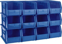 Akro-Mils - 30 Lb. Load Capacity, 10-7/8" Deep, Blue Polymer Hopper Stacking Bin - 5" High x 5-1/2" Wide x 10-7/8" Long - Eagle Tool & Supply