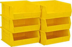 Akro-Mils - 50 Lb. Load Capacity, 10-7/8" Deep, Yellow Polymer Hopper Stacking Bin - 5" High x 11" Wide x 10-7/8" Long - Eagle Tool & Supply