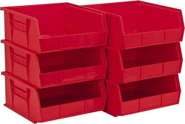 Akro-Mils - 50 Lb. Load Capacity, 10-7/8" Deep, Red Polymer Hopper Stacking Bin - 5" High x 11" Wide x 10-7/8" Long - Eagle Tool & Supply