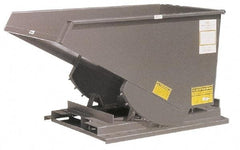 Made in USA - 3,000 Lb Load Capacity, 1/4 Cu Yd, Steel Self-Dumping Hopper - 29" Wide x 49-1/2" Long x 26" High, Orange - Eagle Tool & Supply