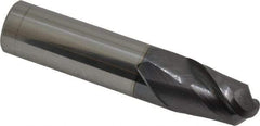 Accupro - 5/8" Diam, 7/8" LOC, 2 Flute Solid Carbide Ball End Mill - AlTiN Finish, Single End, 3" OAL, 5/8" Shank Diam, Spiral Flute - Eagle Tool & Supply