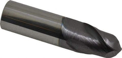 Accupro - 3/4" Diam, 1" LOC, 2 Flute Solid Carbide Ball End Mill - AlTiN Finish, Single End, 3" OAL, 3/4" Shank Diam, Spiral Flute - Eagle Tool & Supply