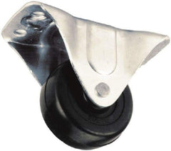 Albion - 4" Diam x 1-1/2" Wide x 5" OAH Top Plate Mount Rigid Caster - Semi-Steel, 450 Lb Capacity, Roller Bearing, 3-1/8 x 6-1/4" Plate - Eagle Tool & Supply