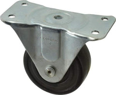 Albion - 4" Diam x 1-5/8" Wide x 5" OAH Top Plate Mount Rigid Caster - Phenolic, 450 Lb Capacity, Roller Bearing, 3-1/8 x 6-1/4" Plate - Eagle Tool & Supply