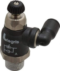 Legris - 1/4" Tube OD x 1/4" Male NPT Compact Swivel Outlet Flow Control Regulator - 0 to 145 psi & Nylon Material - Eagle Tool & Supply