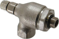 Legris - 6mm Tube OD x 1/8" BSPP Metal Flow Control Regulator - 0 to 145 psi, Buna Nitrile O-Ring & Treated Brass Material - Eagle Tool & Supply