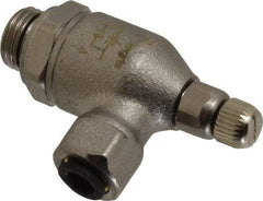 Legris - 6mm Tube OD x 1/4" BSPP Metal Flow Control Regulator - 0 to 145 psi, Buna Nitrile O-Ring & Treated Brass Material - Eagle Tool & Supply