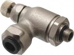 Legris - 8mm Tube OD x 1/8" BSPP Metal Flow Control Regulator - 0 to 145 psi, Buna Nitrile O-Ring & Treated Brass Material - Eagle Tool & Supply