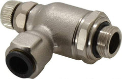 Legris - 10mm Tube OD x 3/8" BSPP Metal Flow Control Regulator - 0 to 145 psi, Buna Nitrile O-Ring & Treated Brass Material - Eagle Tool & Supply