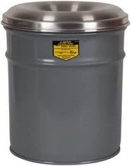Justrite - 15 Gallon Fire Resistant Steel Drum - 14-1/2 Inch Outside Diameter, 25 Inch High, UL Standards - Eagle Tool & Supply