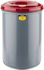 Justrite - 12 Gallon Complete Unit Fire Resistant Steel Drum and Head - 14-1/2 Inch Outside Diameter, 5-1/4 Inch Opening Diameter, 21 Inch High, FM and UL Standards - Eagle Tool & Supply