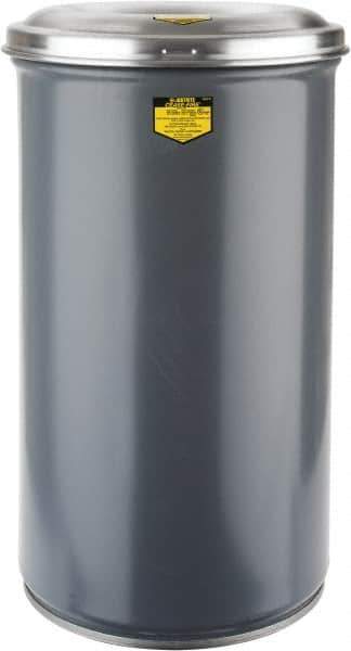 Justrite - 15 Gallon Complete Unit Fire Resistant Steel Drum and Aluminum Head - 15-1/8 Inch Outside Diameter, 5-1/4 Inch Opening Diameter, 25-3/4 Inch High, FM and UL Standards - Eagle Tool & Supply