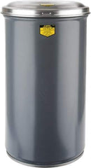 Justrite - 15 Gallon Complete Unit Fire Resistant Steel Drum and Aluminum Head - 15-1/8 Inch Outside Diameter, 5-1/4 Inch Opening Diameter, 25-3/4 Inch High, FM and UL Standards - Eagle Tool & Supply