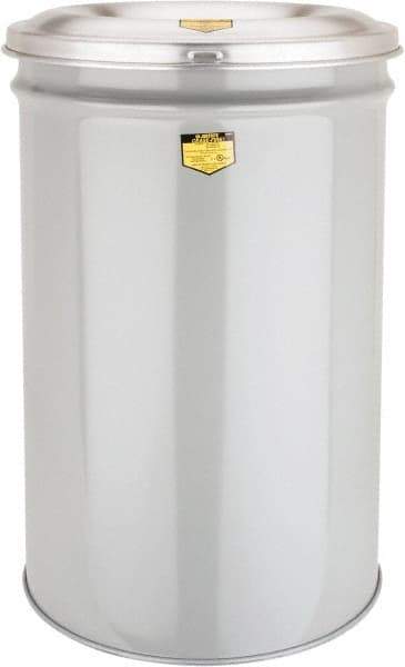 Justrite - 30 Gallon Complete Unit Fire Resistant Steel Drum and Aluminum Head - 19-7/8 Inch Outside Diameter, 7 Inch Opening Diameter, 29-3/4 Inch High, FM and UL Standards - Eagle Tool & Supply