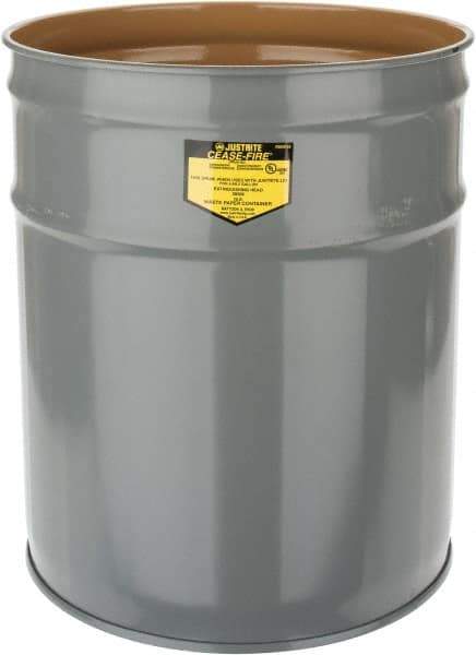 Justrite - 4-1/2 Gallon Fire Resistant Steel Drum - 11-7/8 Inch Outside Diameter, 13-1/4 Inch High, UL Standards - Eagle Tool & Supply