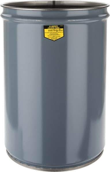 Justrite - 12 Gallon Fire Resistant Steel Drum - 14-1/2 Inch Outside Diameter, 20-1/4 Inch High, UL Standards - Eagle Tool & Supply
