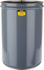 Justrite - 12 Gallon Fire Resistant Steel Drum - 14-1/2 Inch Outside Diameter, 20-1/4 Inch High, UL Standards - Eagle Tool & Supply